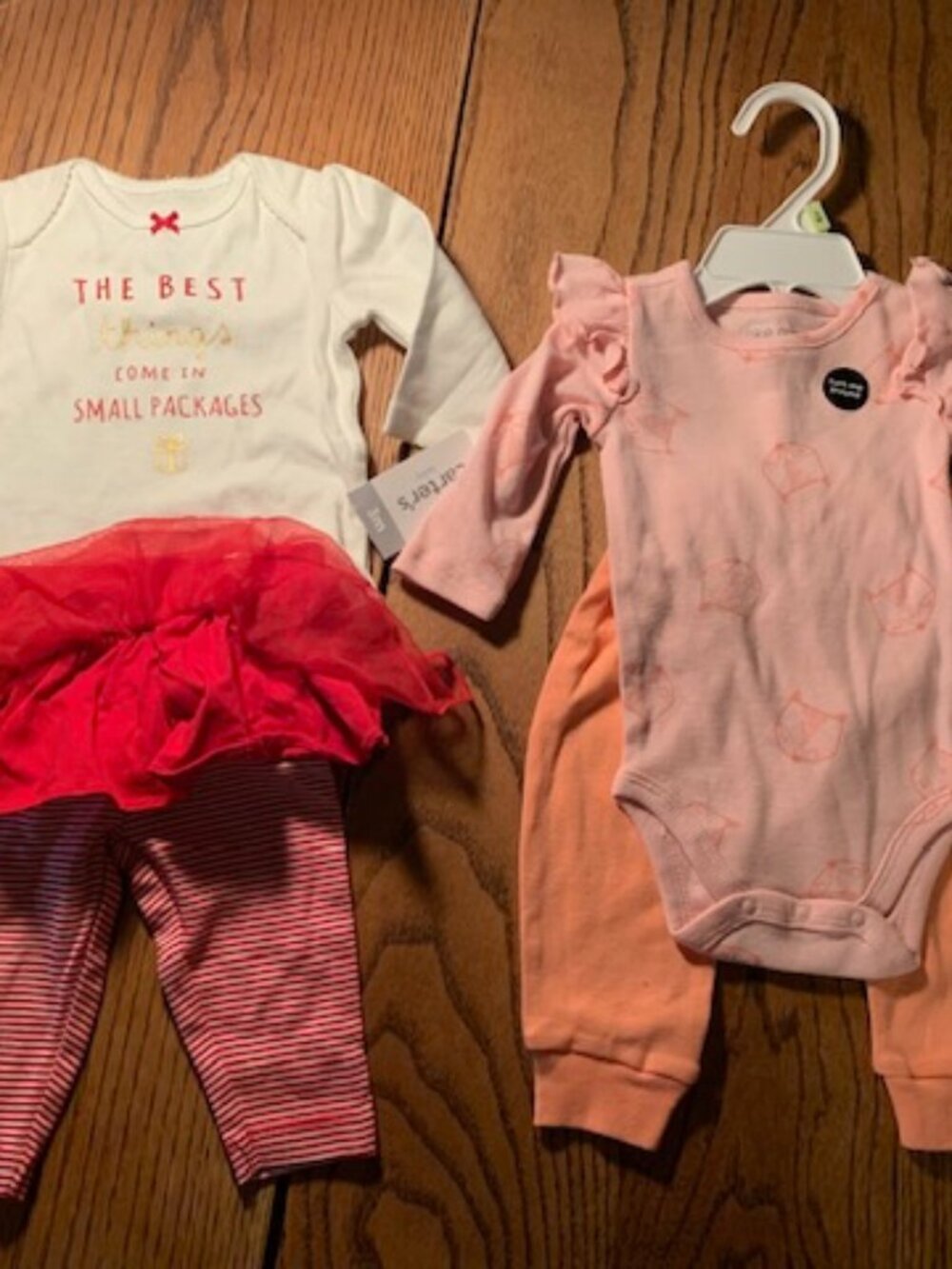 bundle of 2, girls long sleeve fox outfit & Christmas outfit, 3 mo, NEW with tag